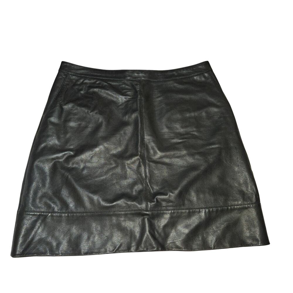 Halogen Black Leather Mini Skirt